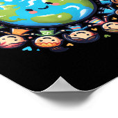 Happy Earth Day 2025 Cool Earth Day Children Poster (Ecke)