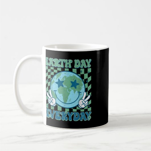 Happy Earth Day 2025 Retro Groovy Earth Day Everyd Kaffeetasse (Links)