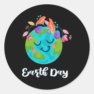 Happy Earth Day 25 Kids G Runder Aufkleber
