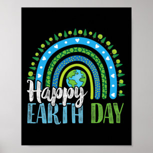 Happy Earth Day - Boho Rainbow Poster