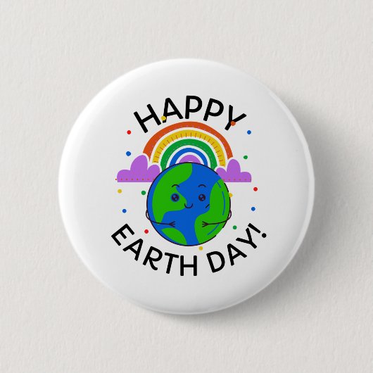 Happy Earth Day Button (Vorderseite)