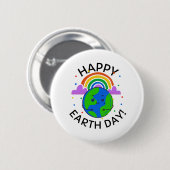 Happy Earth Day Button (Vorne & Hinten)