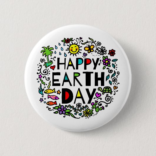 Happy Earth Day Button (Vorderseite)