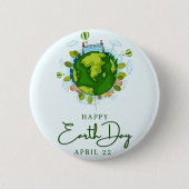 Happy Earth Day Button (Vorderseite)