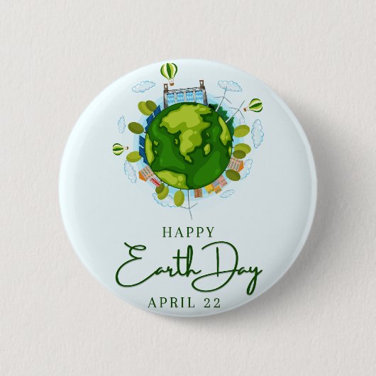 Happy Earth Day Button (Vorderseite)