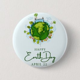 Happy Earth Day Button