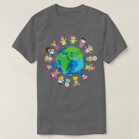 Happy Earth Day Children Around the World T-Shirt (Design vorne)