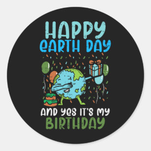 Happy Earth Day Dab Geburtstag 22. April Boys Girl Runder Aufkleber