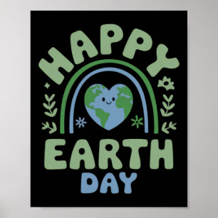 Happy Earth Day - Earth Day 2025 Niedlicher Regenb Poster