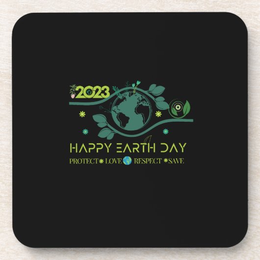 Happy Earth Day Getränkeuntersetzer (Vorderseite)