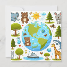 Happy Earth Day - Globe Green Tree Water Continent