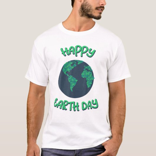 Happy Earth Day Globe T-Shirt (Vorderseite)