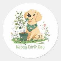 Happy Earth Day Golden Retriever Hundegarten