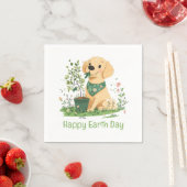 Happy Earth Day Golden Retriever Hundegarten Serviette (Beispiel)