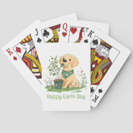 Happy Earth Day Golden Retriever Hundegarten Spielkarten