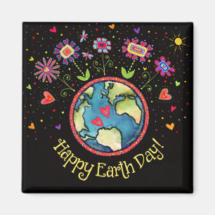 Happy Earth Day Inspirivity World Niedliche Blume Magnet
