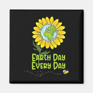 Happy Earth Day Jeden Tag Sonnenblumen Kinder Lehr Magnet