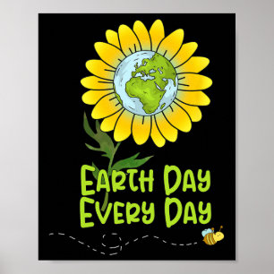 Happy Earth Day Jeden Tag Sonnenblumen Kinder Lehr Poster