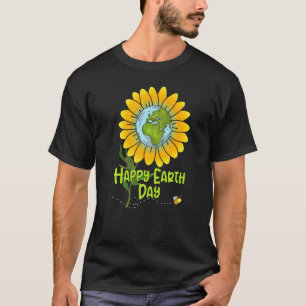 Happy Earth Day Jeden Tag Sonnenblumen Kinder Lehr T-Shirt