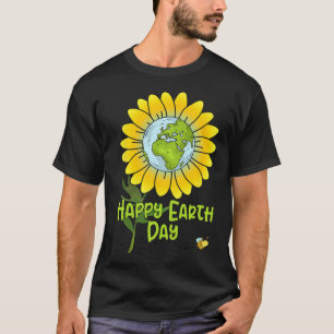 Happy Earth Day Jeden Tag Sonnenblumen Kinder Lehr T-Shirt