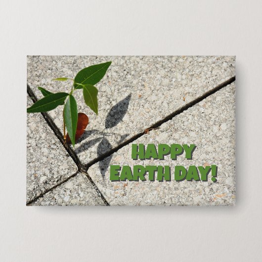 Happy Earth Day Maple Tree Seedling Button (Vorderseite)