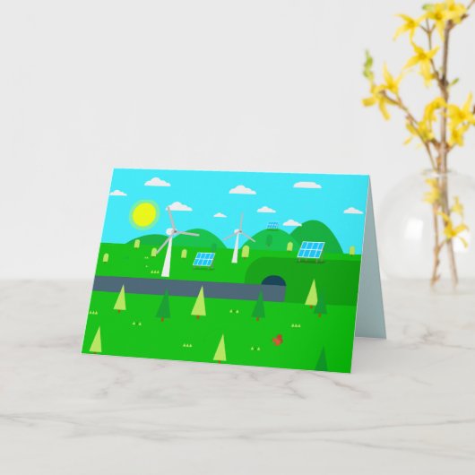 Happy Earth Day Nachhaltig Energy Custom Text Karte (Gelbe Blume)