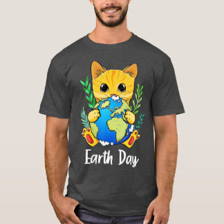 Happy Earth Day Niedlich Earth mit Cat Earth Day 2 T-Shirt