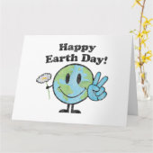 Happy Earth Day Niedlich Peace Sign Blume erschütt Karte (Gelbe Blume)