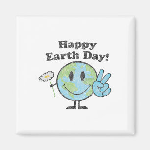 Happy Earth Day Niedlich Peace Sign Blume erschütt Magnet