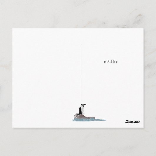 Happy Earth Day Pinguin und Planet Postkarte (Rückseite)