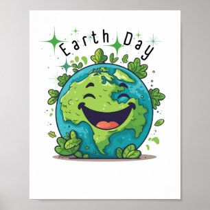 Happy Earth Day Poster Öko Holiday Geschenk