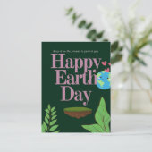 Happy Earth Day Postkarte (Stehend Vorderseite)