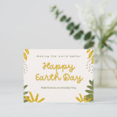 Happy Earth Day Postkarte (Stehend Vorderseite)
