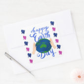 Happy Earth Day Quadratischer Aufkleber (Umschlag)