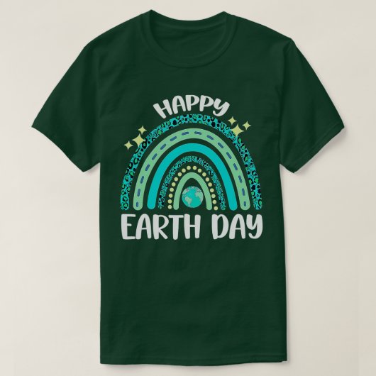 Happy Earth Day Rainbow Leopard Green Earth Day 22 T-Shirt (Design vorne)