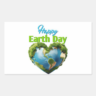 Happy Earth Day Rechteckiger Aufkleber