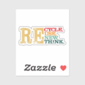 Happy Earth Day Recycle Wiederverwendung - Die Erd Aufkleber (Blatt)