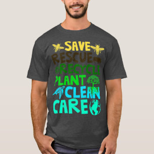 Happy Earth Day Rett Bies Rescue Animals Recycle P T-Shirt