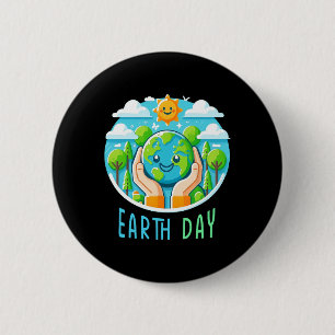Happy Earth Day Rette Earth Niedlich Earth Day Button