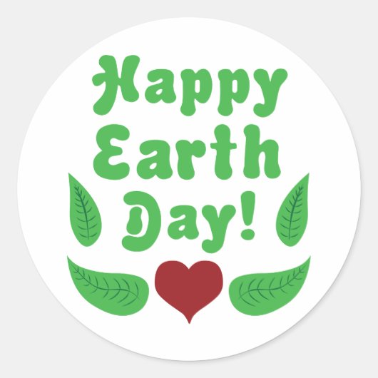 Happy Earth Day! Runder Aufkleber (Vorderseite)