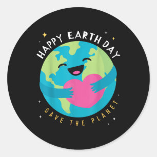 Happy Earth Day Save the Planet Earth Day Boys Wom Runder Aufkleber