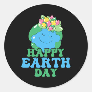 Happy Earth Day Shirt Niedlich Earth Day Men Women Runder Aufkleber