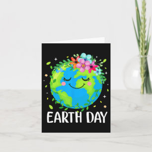 Happy Earth Day Shirt Niedliche Erde mit floraler  Karte