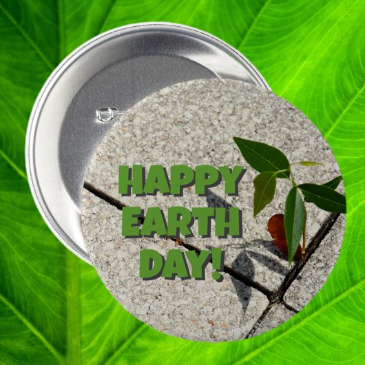 Happy Earth Day Tree nährt neues Wachstum Button