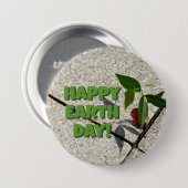 Happy Earth Day Tree nährt neues Wachstum Button (Vorne & Hinten)