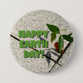 Happy Earth Day Tree nährt neues Wachstum Button (Vorderseite)