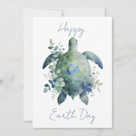 Happy Earth Day Turtle Design Feiertagskarte
