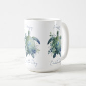 Happy Earth Day Turtle Design Kaffeetasse (VorderseiteRechts)