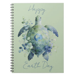 Happy Earth Day Turtle Design Notizblock