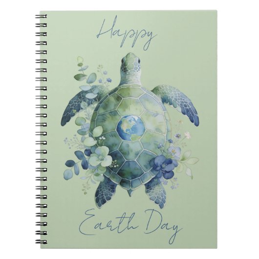 Happy Earth Day Turtle Design Notizblock (Vorderseite)